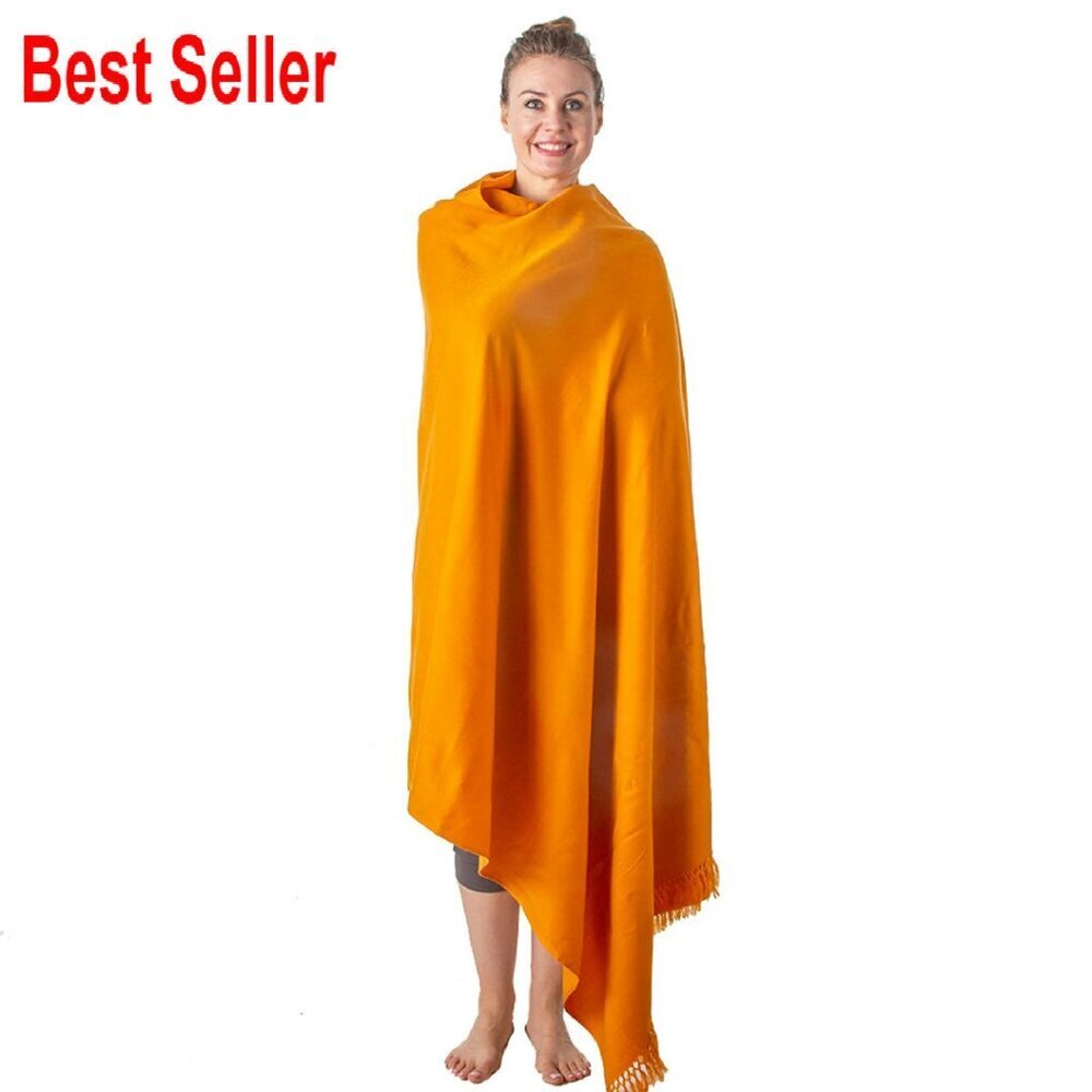 Oversize Wool Blend Shawl Wrap Meditation Yoga Elegant Minimal Boho